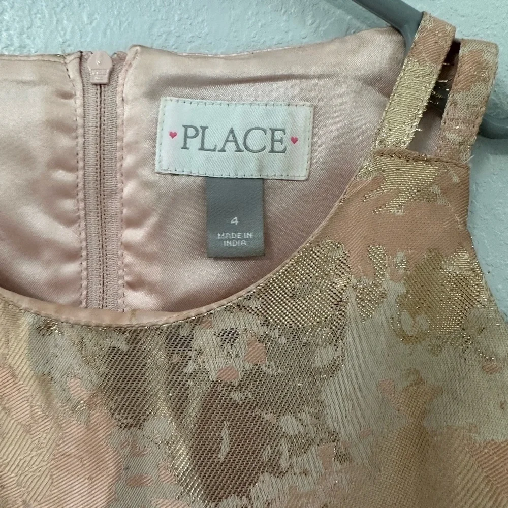 The Children’s Place Girls Formal Sz 4T Pink Gold Metallic Party Holiday Dress